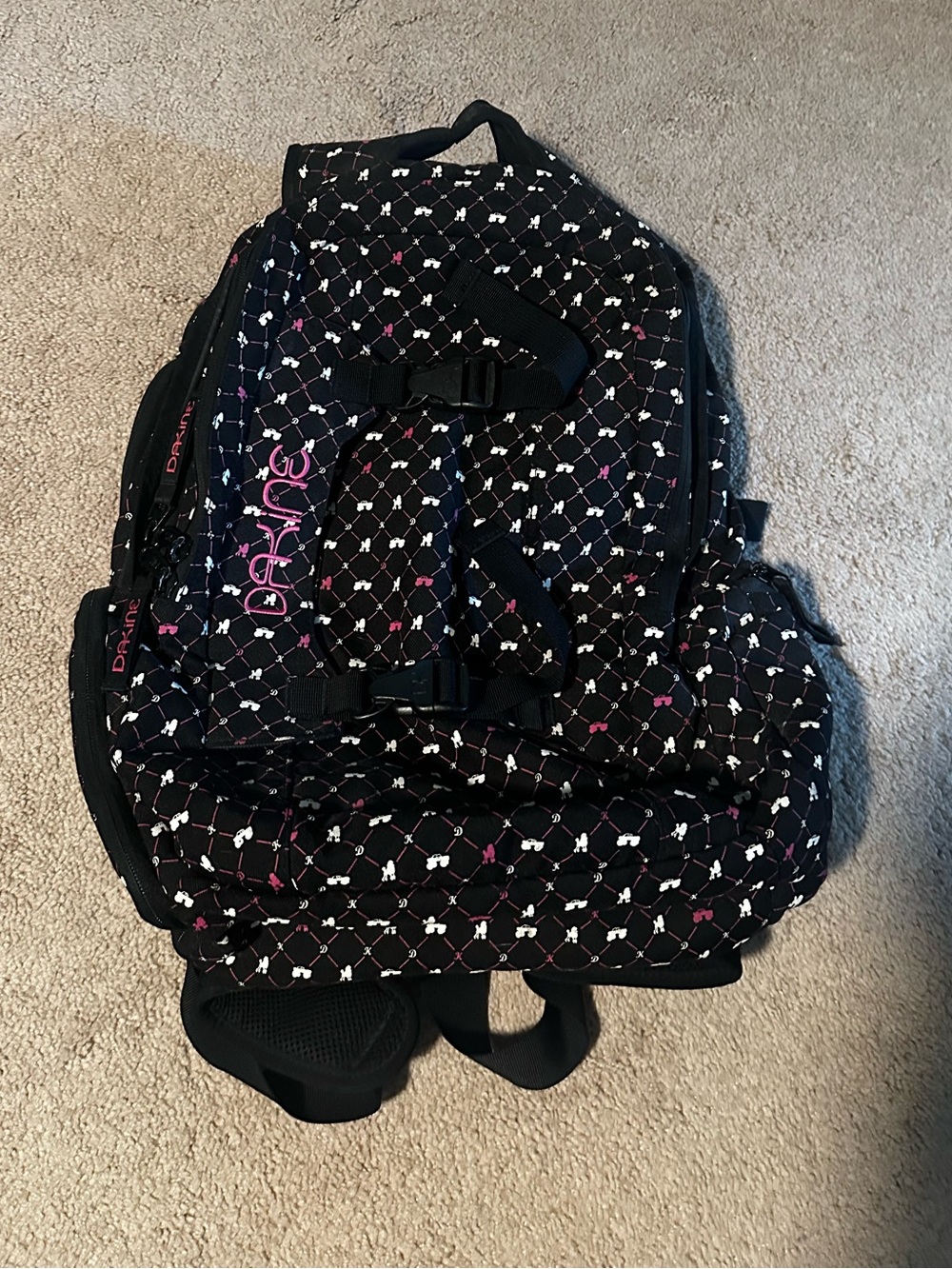 Dakine Women’s Mission Snowboarding Backpack - Poodles & Monster Trucks pattern